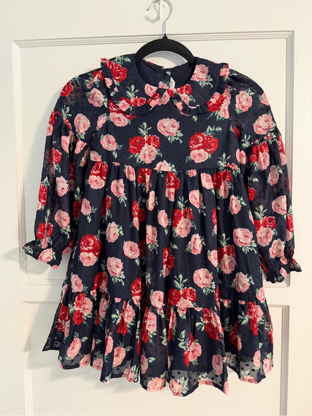 Janie and Jack Navy Floral Peter Pan Collar Party Dress